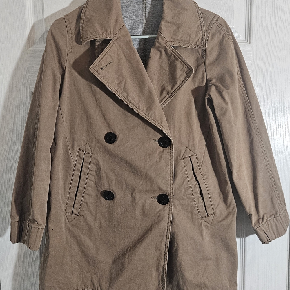 J. Crew Womens Size 2 Tan Cotton Trench Coat Minor Flaws See Photos.